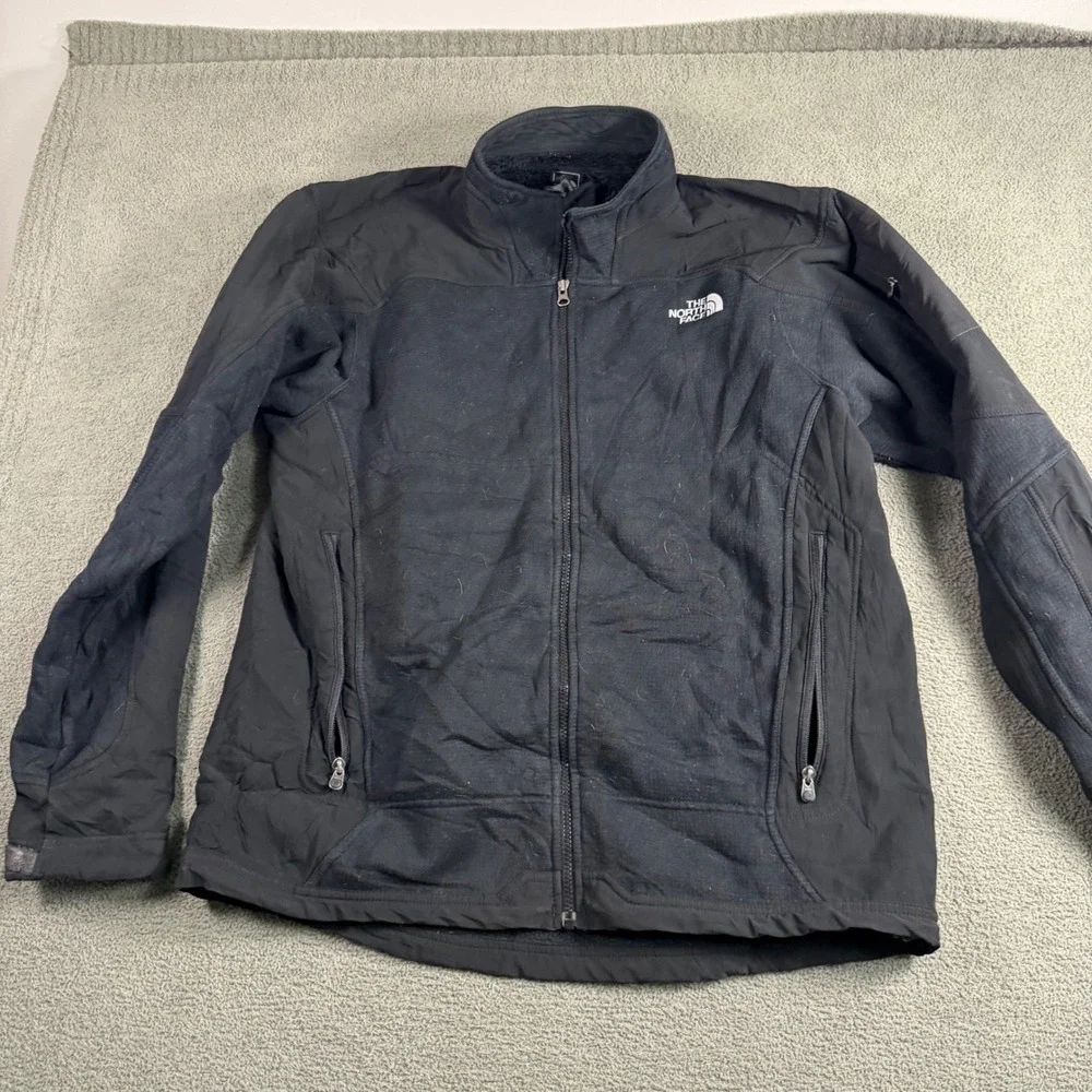 The North Face WindWall Mens XL Black Full Zip Fleece Lined Softshell Jacket
